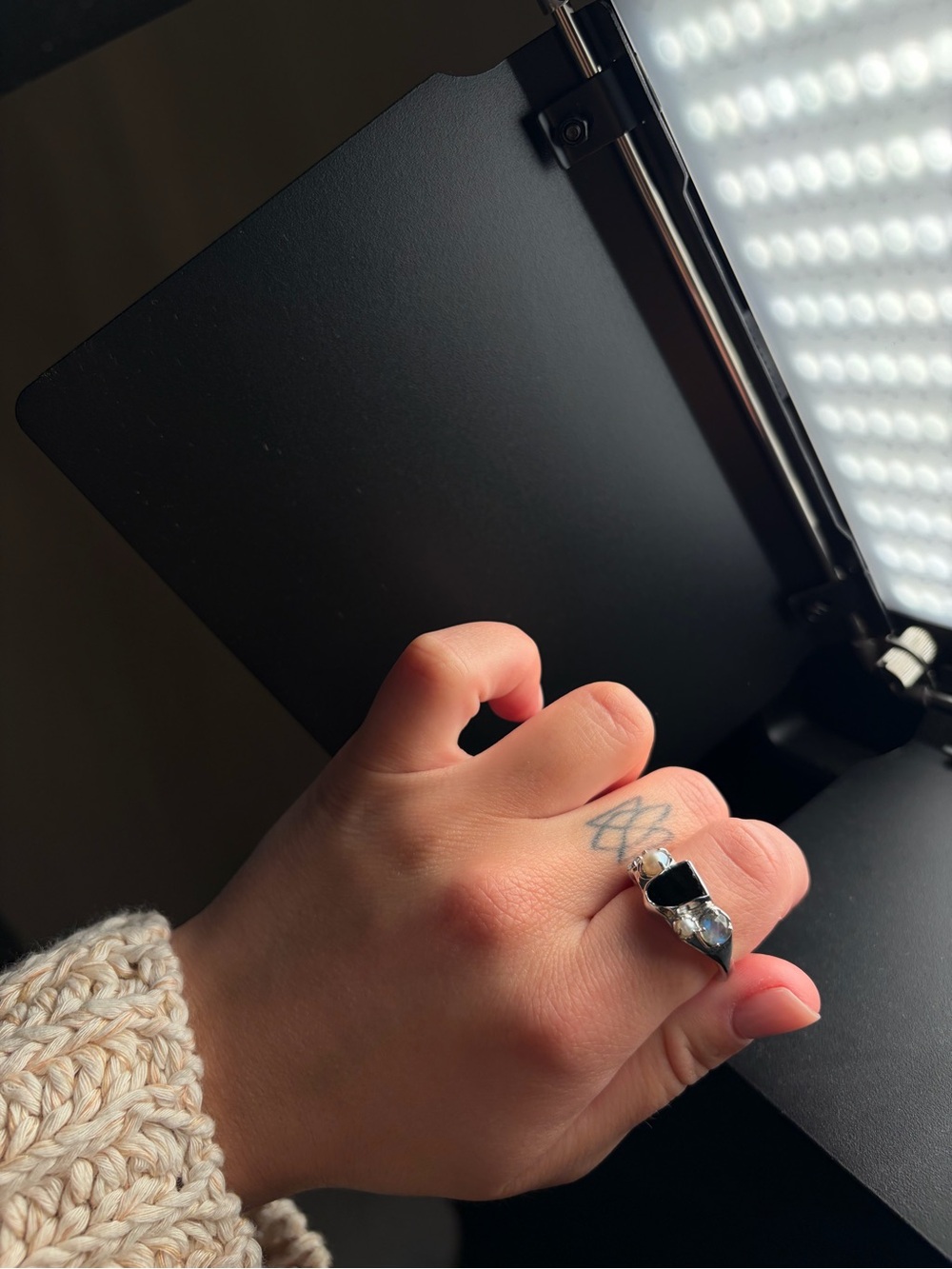 Handcrafted Black Onyx Sterling Silver Ring - Unbranded